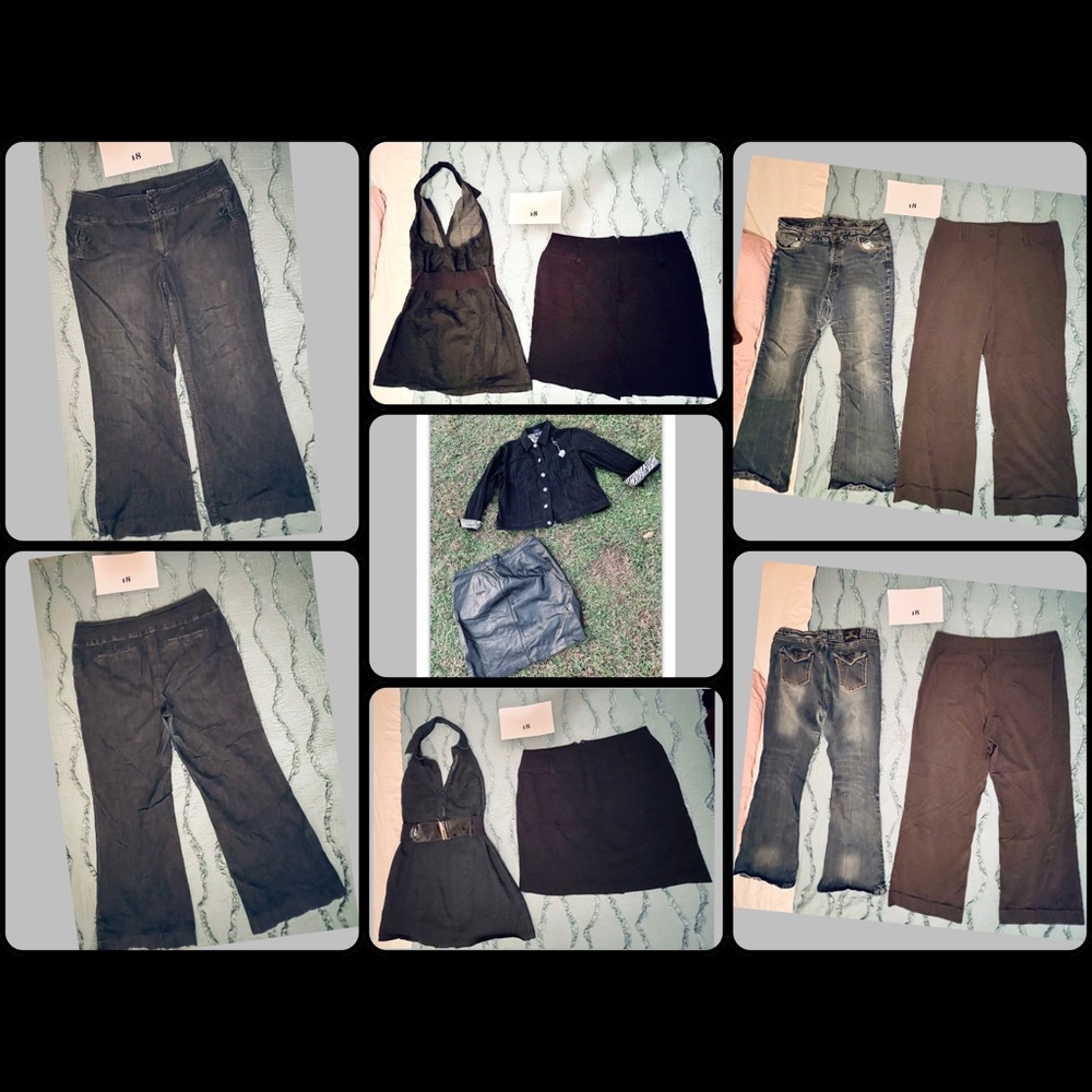 Womens Jeans Jacket Leather Skirt Dress 18 18W LOT